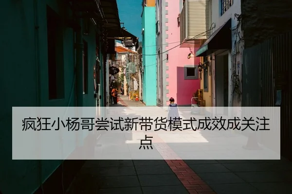 疯狂小杨哥尝试新带货模式成效成关注点